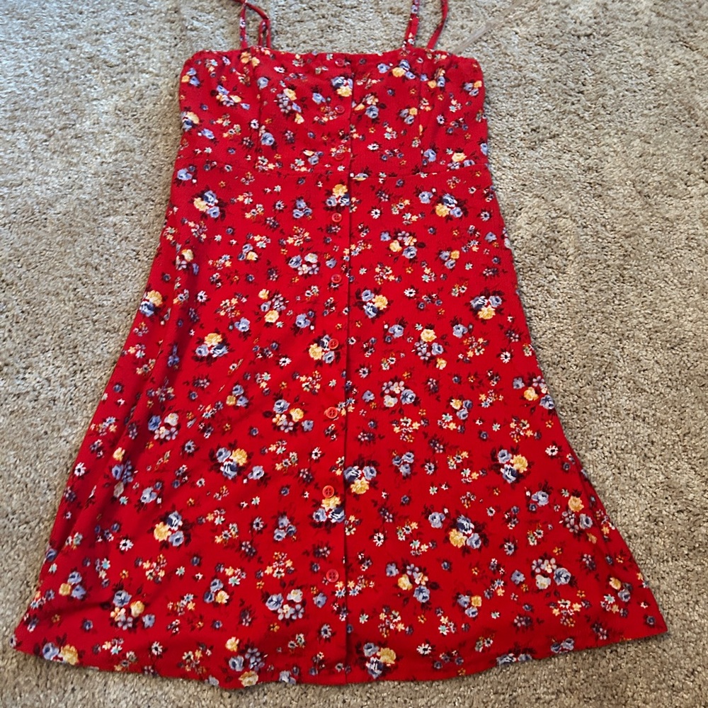 Active USA Red Floral Kids Dress